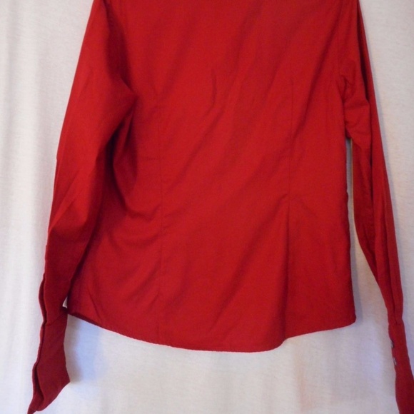 Rafaella Size 8 Burgundy Button Front shirt blouse - Picture 5 of 5